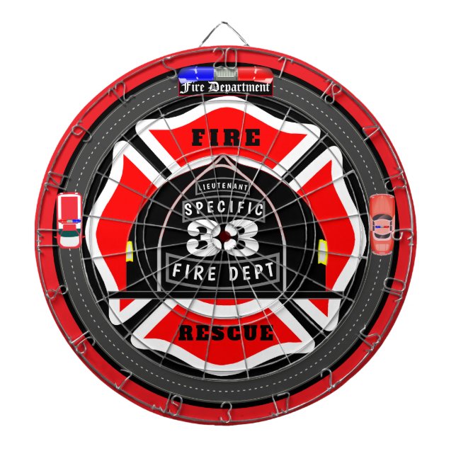 Cible De Fléchettes Casque de service d'incendie personnalisé côté vil (Devant)