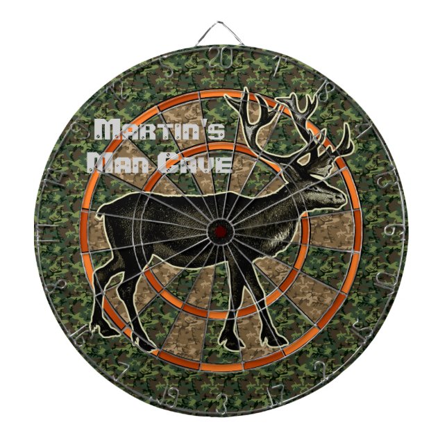 Cible De Fléchettes Caverne d'homme de chasseur de cerfs communs de (Devant)