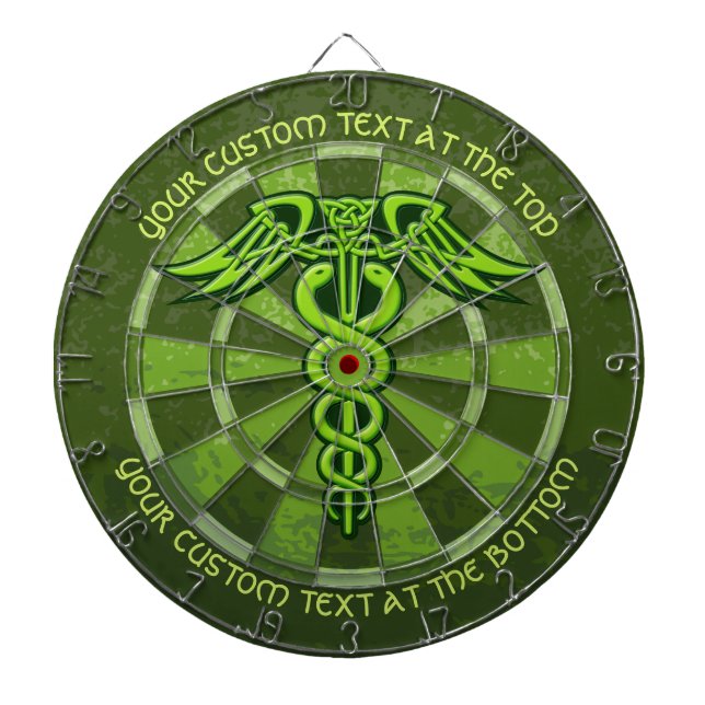 Cible De Fléchettes Ceinture céleste verte avec texte personnalisé (Devant)