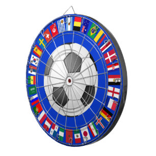 CIBLE DE FLÉCHETTES CERCLE DE SYMBOLE DE DRAPEAUX D'ÉQUIPE DU FOOTBAL
