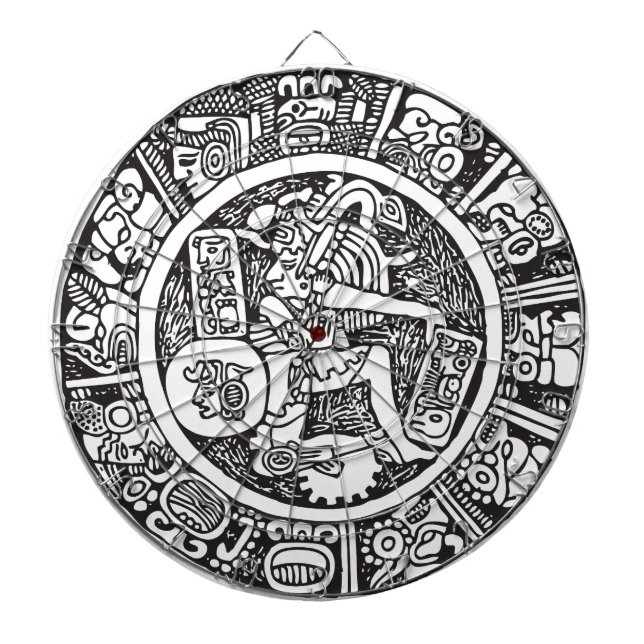 Cible De Fléchettes Cercle maya, hiéroglyphe mexicain(Maya) (Devant)
