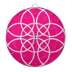 Cible De Fléchettes Cercles spiraux blancs sur rose