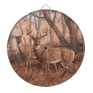 Cible De Fléchettes Cerf De Virginie Dans La Forêt Style Rétro Nature