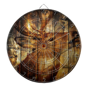 Cible De Fléchettes Cerf de Virginie primitif en bois de grange