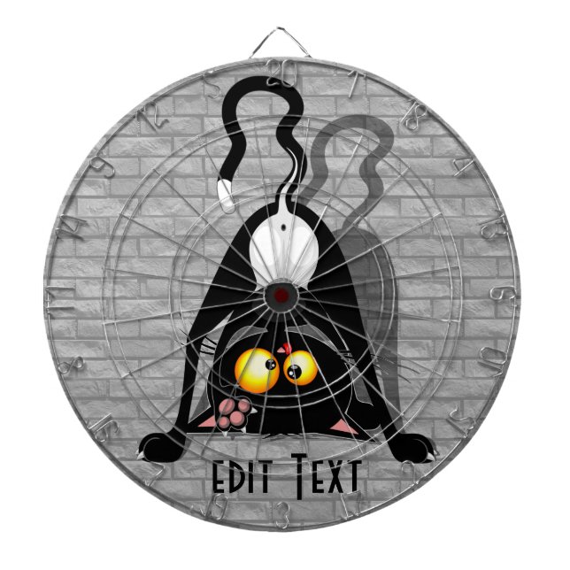 Cible De Fléchettes Chat à l'envers Personnage de dessin animé drôle (Devant)