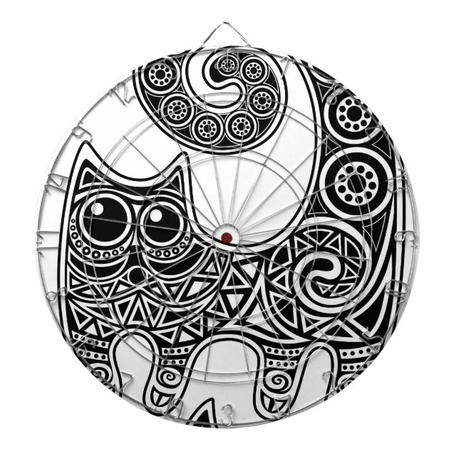 Cible De Fléchettes Chat floral (Devant)