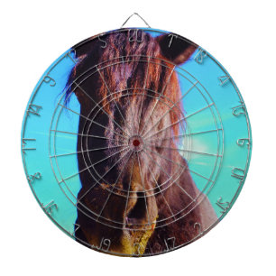 Cible De Fléchettes Cheval pourpre avec Bouche verte