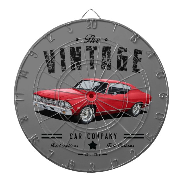 Cible De Fléchettes Chevelle rouge vintage (Devant)