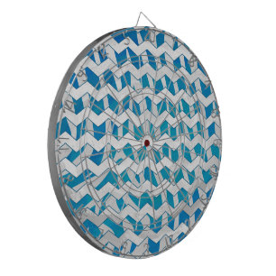 Cible De Fléchettes Chevron bleu et blanc Zebra