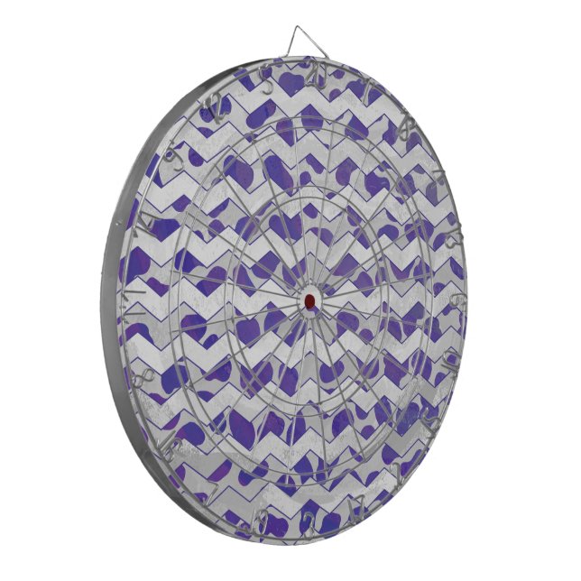 Cible De Fléchettes Chevron Dalmatien violet et blanc (Devant gauche)