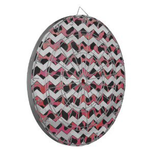 Cible De Fléchettes Chevron Vache rose et noir