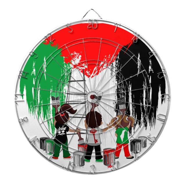Cible De Fléchettes Children of Gaza Painting Palestine Flag  (Devant)