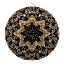 Cible décorative dorée pour fléchettes