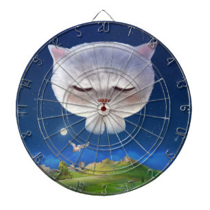 Cible De Fléchettes Ciel nocturne avec chat