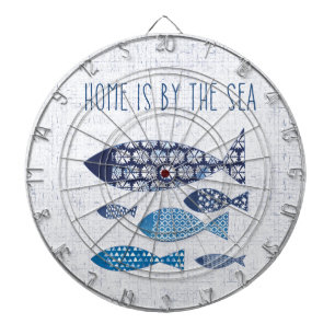 Cible De Fléchettes Coastal   Home is By the Sea