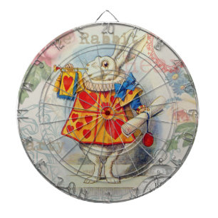 Cible De Fléchettes Coeurs de lapin blanc Alice Classic