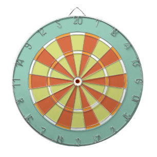 Cible de flechettes colorée en Aqua et Orange