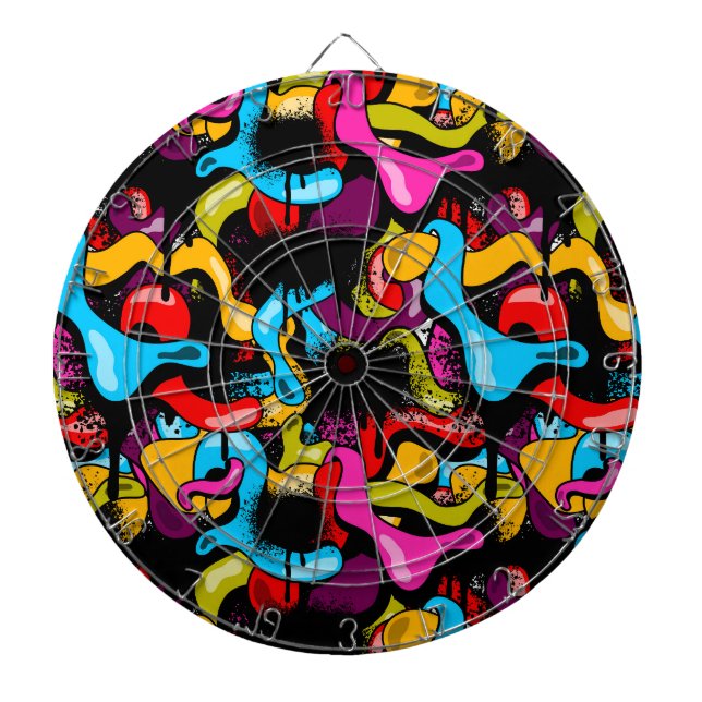 Cible De Fléchettes Colorful Neon Graffiti Hip Hop Street Art (Devant)