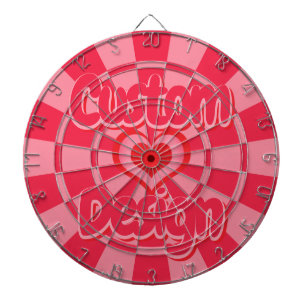 Cible De Fléchettes Conception de cœur rose et rouge rubis avec texte