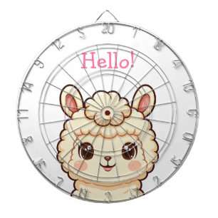 Cible De Fléchettes Conception d'illustration de lama mignon