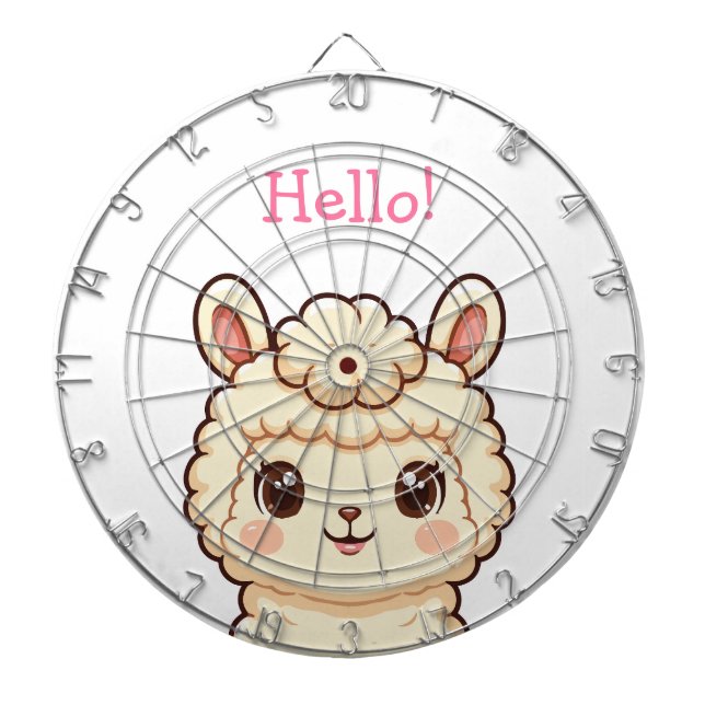 Cible De Fléchettes Conception d'illustration de lama mignon (Devant)