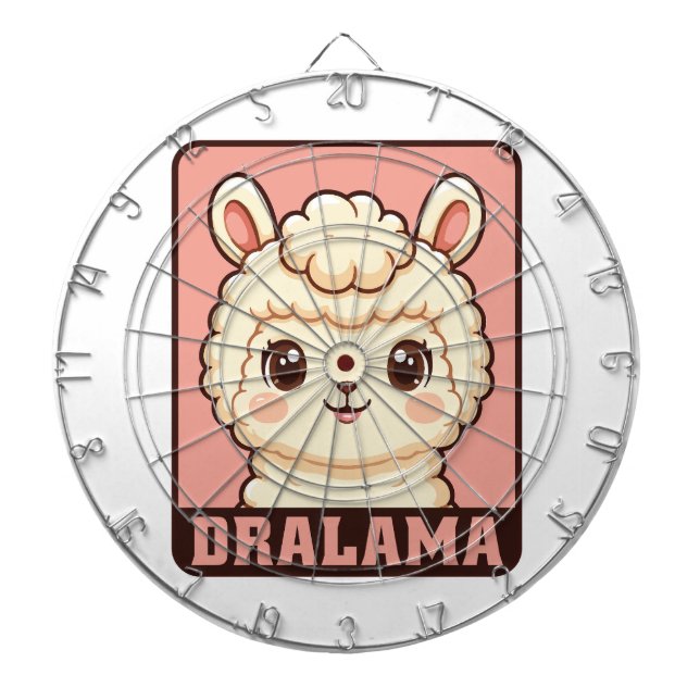 Cible De Fléchettes Conception d'illustration de lama mignon (Devant)