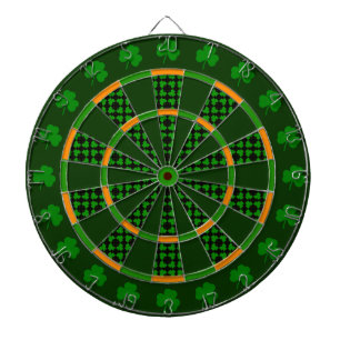 Cible De Fléchettes Conception verte et orange irlandaise de shamrock