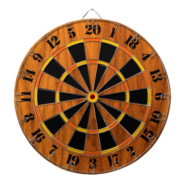 Cible De Fléchettes Copie ensoleillée de placage de teck pour un jeu (Devant)