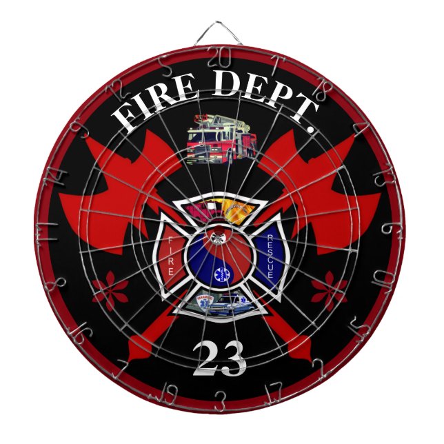 Cible De Fléchettes Corps de sapeurs-pompiers personnalisé (Devant)