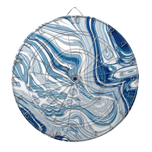 Cible De Fléchettes côte plage nautique vagues aquarelle bleu tourbill (Devant)