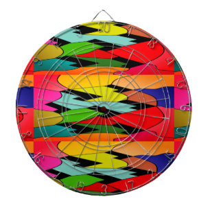 Cible De Fléchettes Couleur noire avec design d'art au milieu