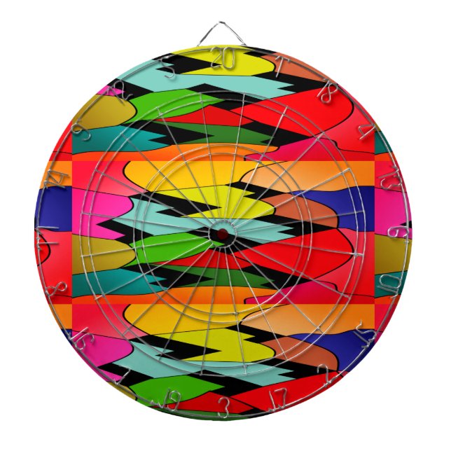 Cible De Fléchettes Couleur noire avec design d'art au milieu (Devant)