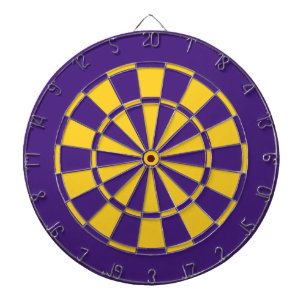Cible De Fléchettes Couleurs de l'équipe violet et or Tableau noir et 
