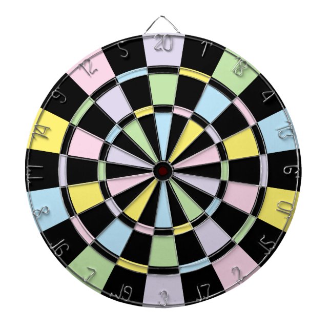 Cible De Fléchettes Couleurs Noir Et Pastel (Devant)