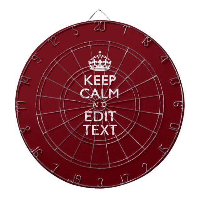 Cible De Fléchettes Cranberry Burgundy Keep Calm and Your Text (Devant)