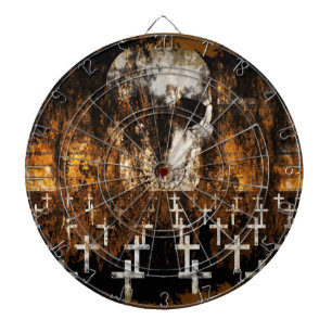 Cible De Fléchettes Crâne, cimetière, Grunge, Goth, Oeuvre Déplaisante