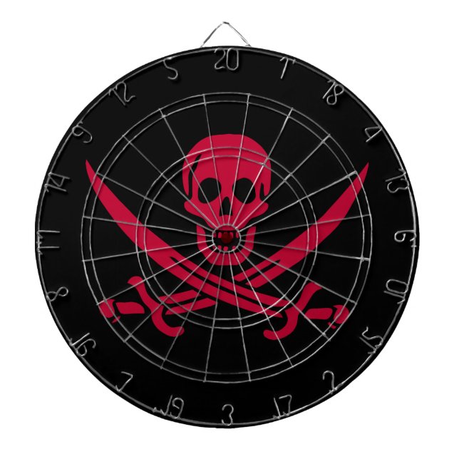 Cible De Fléchettes Crâne et épées de Crimson Drapeau pirate de Calico (Devant)