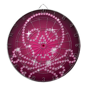 Cible de flechettes crâne rose