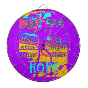 Cible De Fléchettes Create Your USA Hope We Are Stronger Together