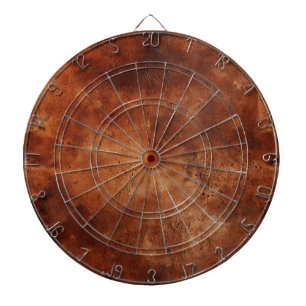 Cible De Fléchettes Cuir de vache faux marron occidental