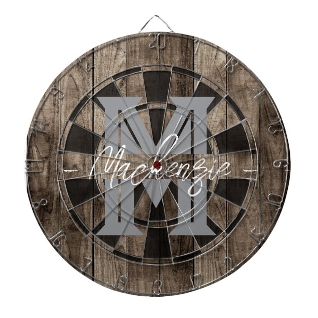 Cible De Fléchettes Custom Family Name Monogram Dart Board (Devant)