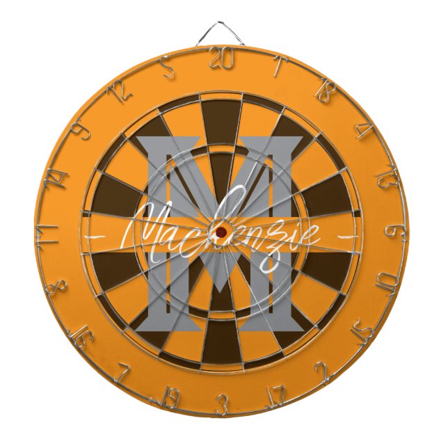 Cible De Fléchettes Custom Family Name Monogram Gray (Devant)