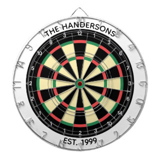 Cible De Fléchettes Custom Family Name Rustic Dartboard