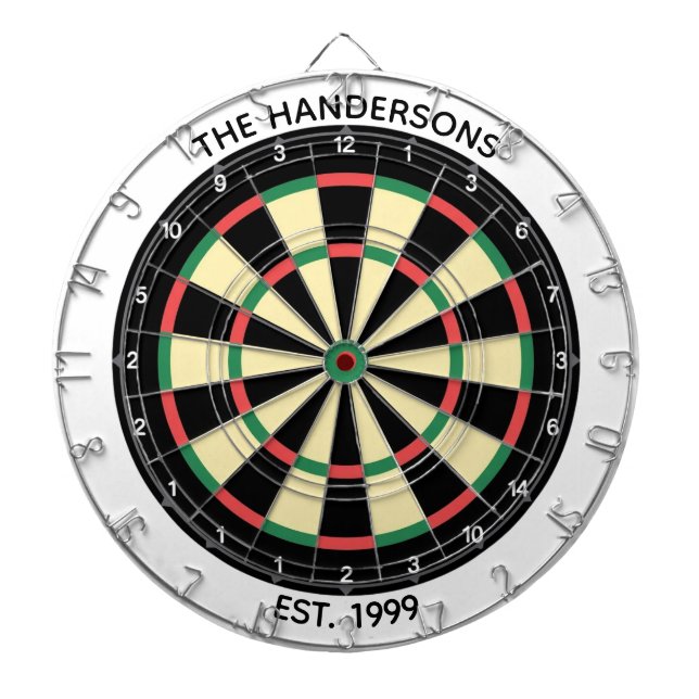 Cible De Fléchettes Custom Family Name Rustic Dartboard (Devant)