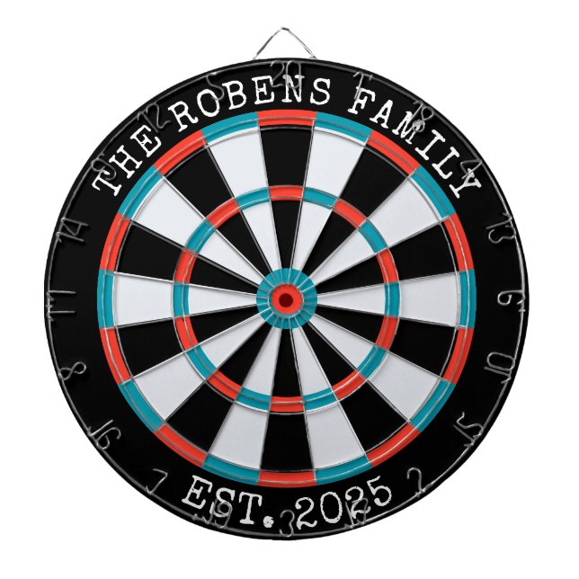Cible De Fléchettes Custom Family Name Rustic Dartboard (Devant)