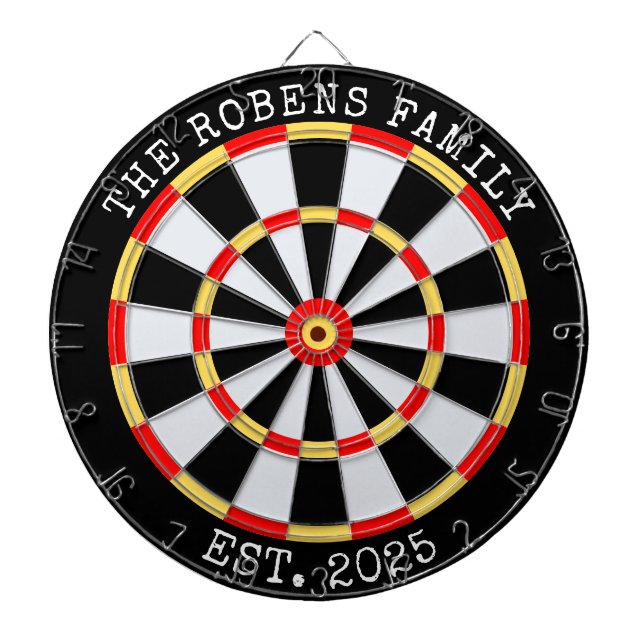 Cible De Fléchettes Custom Family Name Rustic Dartboard (Devant)