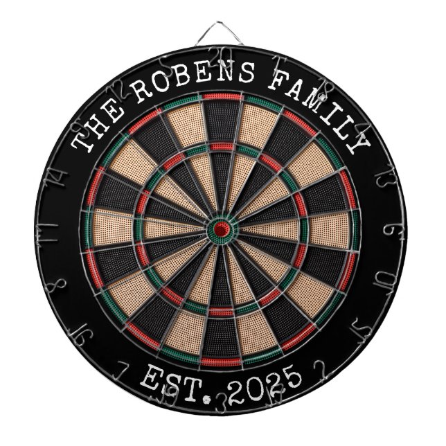 Cible De Fléchettes Custom Family Name Rustic Dartboard (Devant)