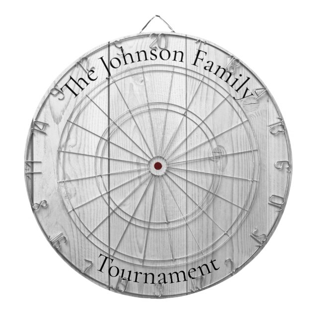 Cible De Fléchettes Custom Family Name Rustic Wood Look Dartboard (Devant)