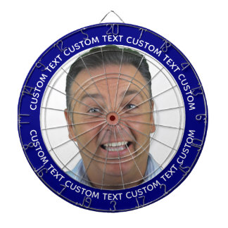 Cible De Fléchettes Custom Photo Dartboard & Text - NAVY BLUE Surround