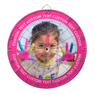 Cible De Fléchettes Custom Photo Dartboard & Text - PINK Surround